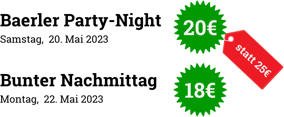 Kartenvorverkauf für's Schützenfest in Duisburg-Baerl 2023 mit ermäßigten Preisen
