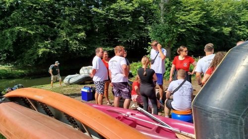 17. August 2024: Paddeln auf der Niers: Thron und Sappeure