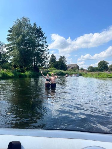 17. August 2024: Paddeln auf der Niers: Thron und Sappeure